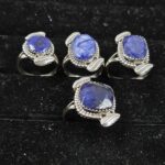 4 PCS Bulk Lot Blue Sapphire 925 Sterling Silver Rings (REXT150-30)