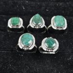 5 PCS Bulk Lot Emerald 925 Sterling Silver Rings (REXT148-5)