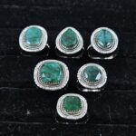 6 PCS Bulk Lot Emerald 925 Sterling Silver Rings (REXT148-9)