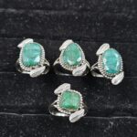 5 PCS Bulk Lot Emerald 925 Sterling Silver Rings (REXT148-2)