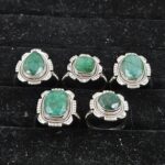 5 PCS Bulk Lot Emerald 925 Sterling Silver Rings (REXT148-7)