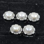 5 PCS Bulk Lot Freshwater Pearl 925 Sterling Silver Rings (REXT149-45)