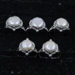 5 PCS Bulk Lot Freshwater Pearl 925 Sterling Silver Rings (REXT149-46)