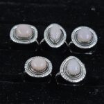 5 PCS Bulk Lot Pink Opal 925 Sterling Silver Rings (REXT150-34)