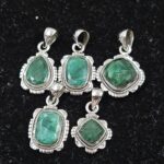 5 PCS Bulk Lot Emerald 925 Sterling Silver Pendant (REXT153-4)