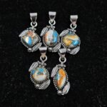 5 PCS Bulk Lot Spiny Oyster Turquoise 925 Sterling Silver Pendant (REXT152-45)
