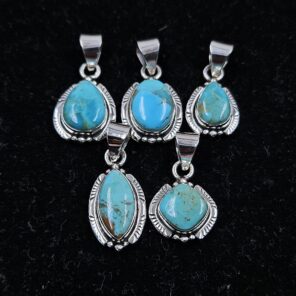 5 PCS Bulk Lot Mohave Turquoise 925 Sterling Silver Pendant (REXT152-24)