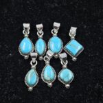 7 PCS Bulk Lot Mohave Turquoise 925 Sterling Silver Pendant (REXT152-27)