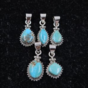 5 PCS Bulk Lot Mohave Turquoise 925 Sterling Silver Pendant (REXT152-28)