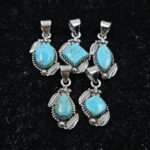 5 PCS Bulk Lot Mohave Turquoise 925 Sterling Silver Pendant (REXT152-21)
