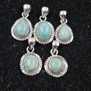 5 PCS Bulk Lot Amazonite 925 Sterling Silver Pendant (REXT151-46)