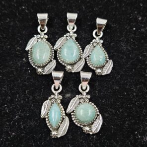 5 PCS Bulk Lot Amazonite 925 Sterling Silver Pendant (REXT151-47)