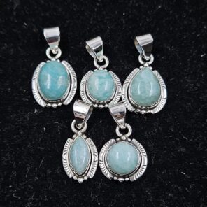 5 PCS Bulk Lot Amazonite 925 Sterling Silver Pendant (REXT151-45)