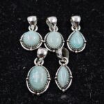 5 PCS Bulk Lot Amazonite 925 Sterling Silver Pendant (REXT151-40)