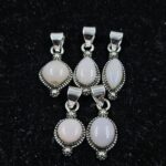 5 PCS Bulk Lot Pink Opal 925 Sterling Silver Pendant (REXT154-1)