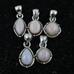 5 PCS Bulk Lot Pink Opal 925 Sterling Silver Pendant (REXT154-2)