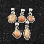 5 PCS Bulk Lot Sunstone 925 Sterling Silver Pendant (REXT154-16)
