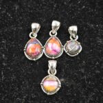 4 PCS Bulk Lot Pink Dahlia Turquoise 925 Sterling Silver Pendant (REXT152-40)
