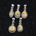 5 PCS Bulk Lot Bumble Bee Jasper 925 Sterling Silver Pendant (REXT153-45)