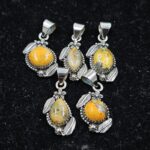 5 PCS Bulk Lot Bumble Bee Jasper 925 Sterling Silver Pendant (REXT153-43)