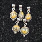 5 PCS Bulk Lot Bumble Bee Jasper 925 Sterling Silver Pendant (REXT153-41)