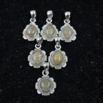 6 PCS Bulk Lot Golden Rutile 925 Sterling Silver Pendant (REXT152-20)