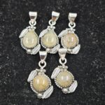 5 PCS Bulk Lot Golden Rutile 925 Sterling Silver Pendant (REXT152-19)
