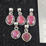 5 PCS Bulk Lot Ruby 925 Sterling Silver Pendant (REXT153-16)