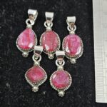 5 PCS Bulk Lot Ruby 925 Sterling Silver Pendant (REXT153-13)