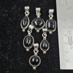 6 PCS Bulk Lot Black Onyx 925 Sterling Silver Pendant (REXT152-10)