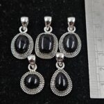 5 PCS Bulk Lot Black Onyx 925 Sterling Silver Pendant (REXT152-4)