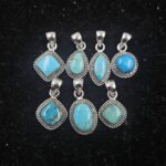 7 PCS Bulk Lot Mohave Turquoise 925 Sterling Silver Pendant (REXT152-30)