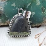 Black Jack Turquoise 1.25" 925 Sterling Silver Pendant (RS41-489)