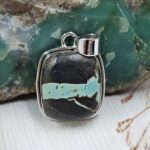 Black Jack Turquoise 1.25" 925 Sterling Silver Pendant (RS41-503)