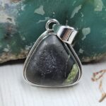 Black Jack Turquoise 1.25" 925 Sterling Silver Pendant (RS41-496)