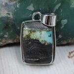 Black Jack Turquoise 1.25" 925 Sterling Silver Pendant (RS41-494)