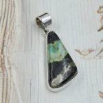 Black Jack Turquoise 1.25" 925 Sterling Silver Pendant (RS41-400)