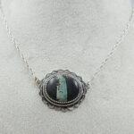 Black Jack Turquoise 925 Sterling Silver Necklace (RS40-35)