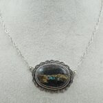 Black Jack Turquoise 925 Sterling Silver Necklace (RS40-38)