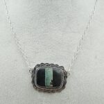 Black Jack Turquoise 925 Sterling Silver Necklace (RS40-39)