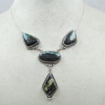 Black Jack Turquoise 925 Sterling Silver Necklace (RS40-46)