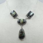 Black Jack Turquoise 925 Sterling Silver Necklace (RS40-45)