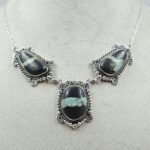 Black Jack Turquoise 925 Sterling Silver Necklace (RS40-50)