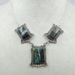 Black Jack Turquoise 925 Sterling Silver Necklace (RS40-51)