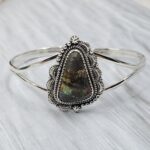 Black Jack Turquoise 925 Sterling Silver Bangle (RS40-16)