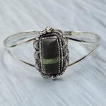 Black Jack Turquoise 925 Sterling Silver Bangle (RS40-14)