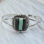 Black Jack Turquoise 925 Sterling Silver Bangle (RS40-13)
