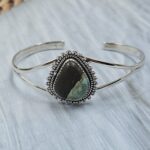 Black Jack Turquoise 925 Sterling Silver Bangle (RS40-1)