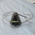 Black Jack Turquoise 925 Sterling Silver Bangle (RS40-3)