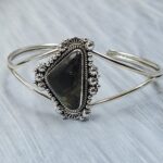 Black Jack Turquoise 925 Sterling Silver Bangle (RS40-20)
